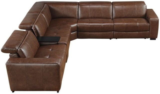 Homelegance® Sutton 6-Piece Brown Power Reclining Modular Sectional with Power Headrests and Charging Ports-2
