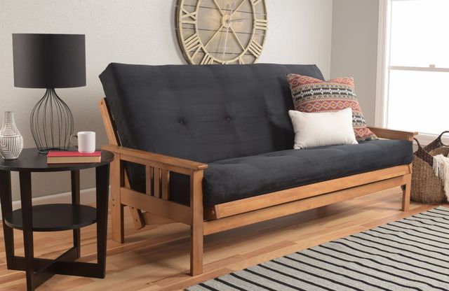 Kodiak Furniture Suede Black 8" Coil Hinged Innerspring Full Futon Mattress -2