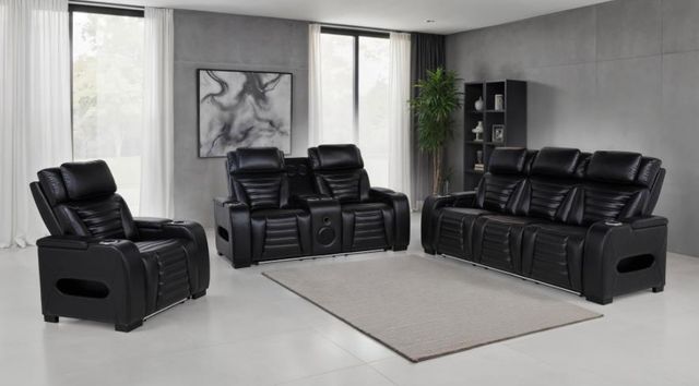 Coaster® Zuma 3-Piece Black Power Sofa Set with Power Headrest-1