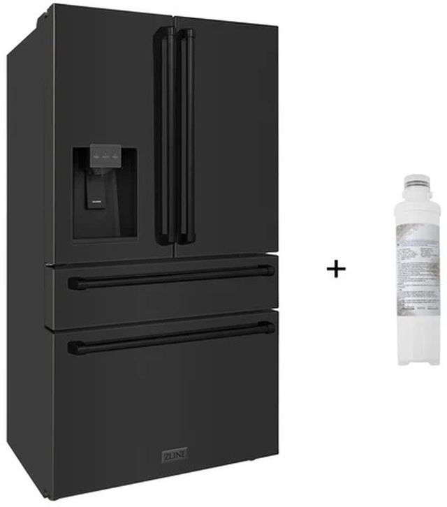 ZLINE 36" 22.5 cu. ft Fingerprint Resistant Black Stainless Steel 4-Door French Door Refrigerator with Ice Maker and Water Filter -3