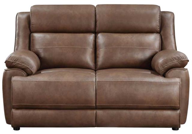 Coaster® Ellington Dark Brown Upholstered Padded Arm Loveseat-1