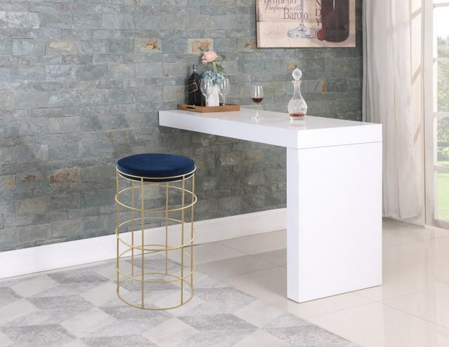 Meridian Furniture Rebar Navy Velvet Bar Stool-1