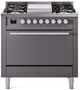Ilve® Professional Plus II 36" Graphite Matte Pro Style Dual Fuel Range-0