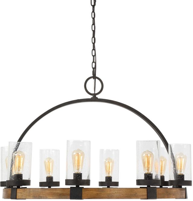 Uttermost by Kalizma Home Atwood Bronze Wagon Wheel Pendant Light-0