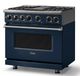 Viking® 7 Series 36" Slate Blue Pro Style Dual Fuel Range with 12" Reversible Griddle-3