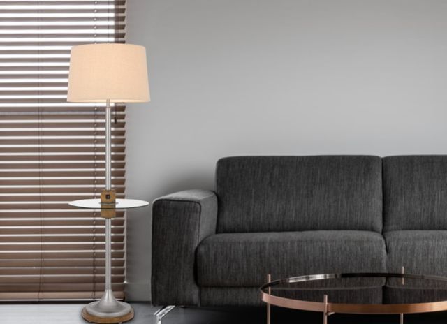 Cal® Lighting & Accessories Lavaca Antique Silver/Wood Floor Lamp-2