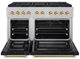 ZLINE Autograph Edition Paramount 48" 6.7 Cu. Ft. Satin Stainless Steel Dual Fuel Range with 8 Burner DuoPro™ Cooktop and Dual Ovens with Black Matte Doors and Polished Gold Accents-4