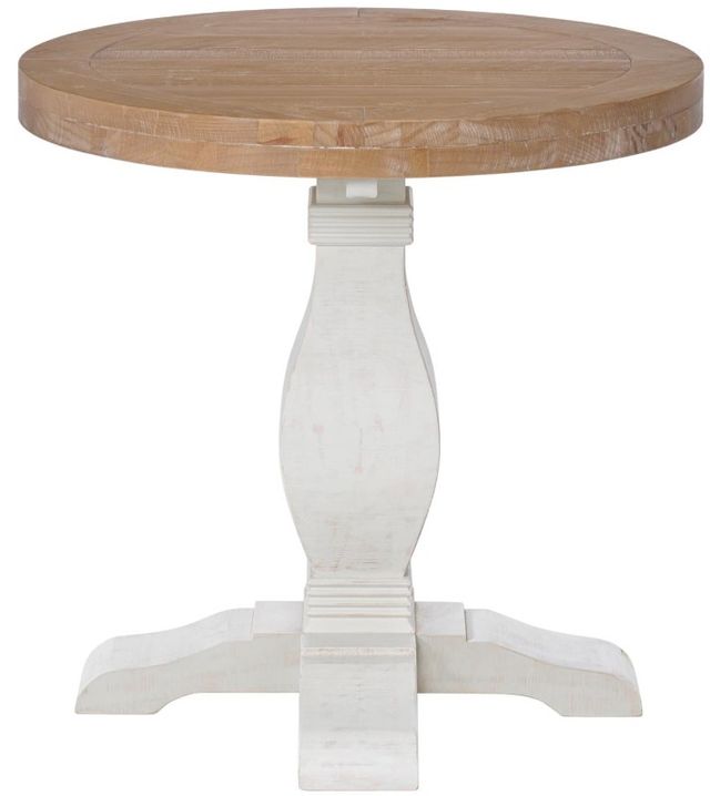 Martin Svensson Napa Driftwood End Table with White Base-0