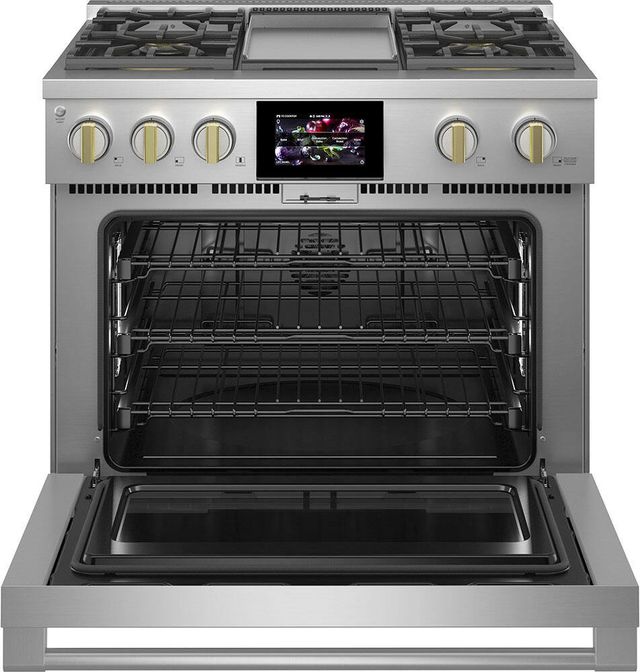 Monogram® Statement Collection 36" Stainless Steel Pro Style Dual Fuel Range-1