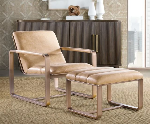 Hooker® Furniture CC Cooper Firenze Ghiaia/Gold Ottoman-1