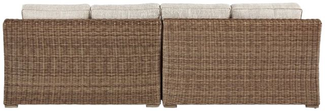 Signature Design by Ashley® Beachcroft 2-Piece Beige/Brown Outdoor Fabric/Resin Wicker Loveseat-1