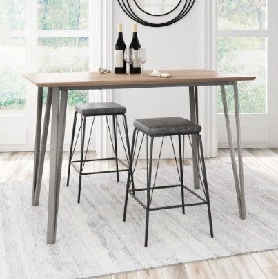 Zuo® Modern Samuel 2-Piece Vintage Black Barstools-3