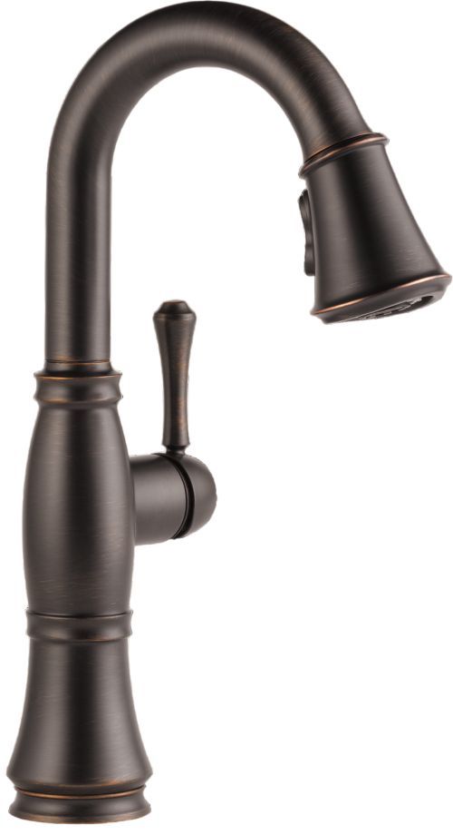 Delta Cassidy® Venetian Bronze Single Handle Pull-Down Bar/Preparation Kitchen Faucet-0
