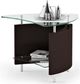 BDI Fin™ 1110  Glass Top End Table with Espresso Stained Oak Base-2