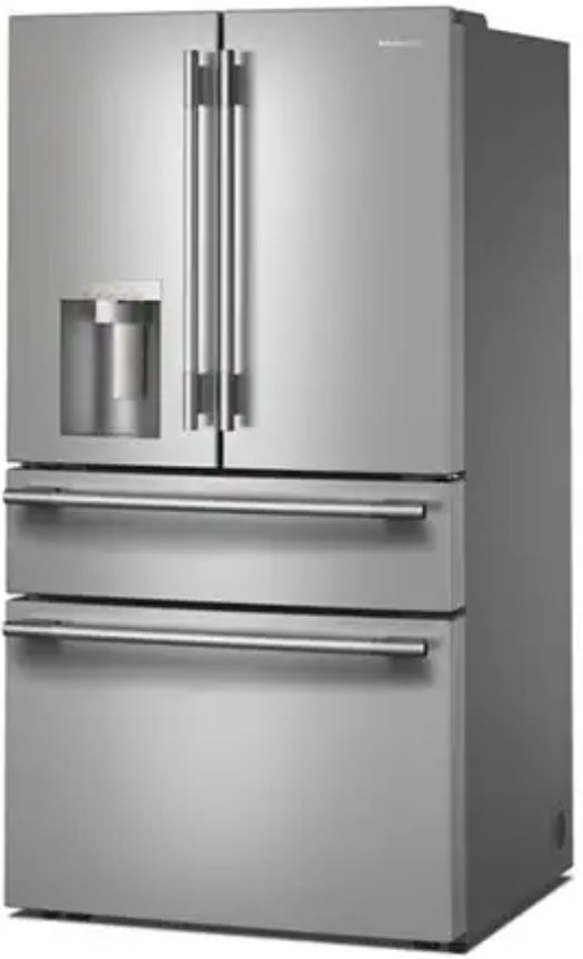KitchenAid® 36" 28.74 Cu. Ft. PrintShield® Stainless Steel French Door Refrigerator with Exterior Water and Ice and FreshChill™ Full-Width Refrigerated Drawer-2