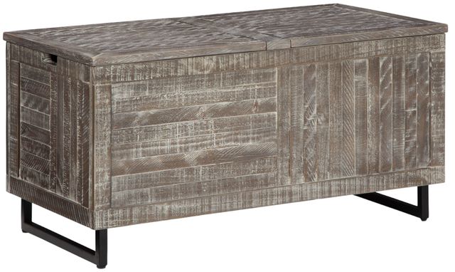 Signature Design by Ashley® Coltport Distressed Gray Storage Trunk-2