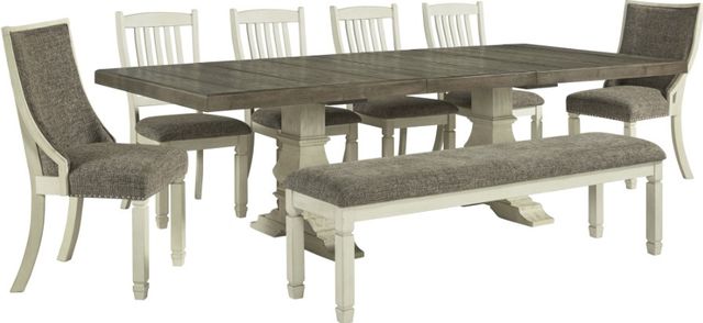 Signature Design by Ashley® Bolanburg 8-Piece Antique White/Brown Dining Set-0