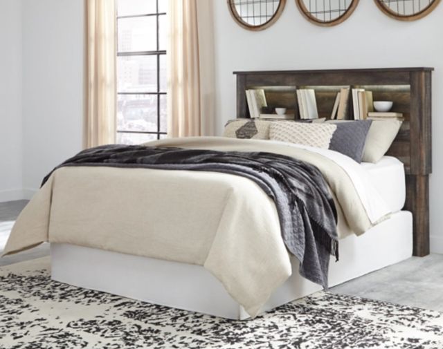 Signature Design by Ashley® Drystan Brown Queen Bookcase Headboard-1