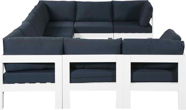 Meridian Furniture Nizuc 9-Piece Navy Outdoor Patio Modular Sectional Set-1