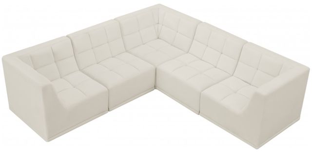 Meridian Furniture Relax 5-Piece Cream Upholstered Modular Sectional-2