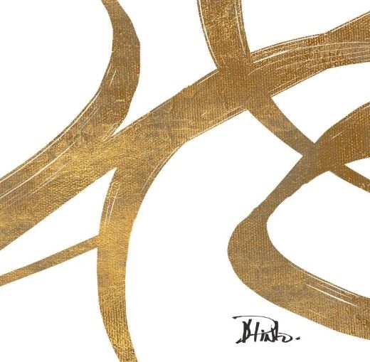 Classy Art Golden Swirls Square I by Patricia Pinto Wall Art-1
