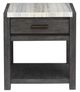 Magnussen Home® Plum Creek Ravenwood Black End Table with Marble Top-1