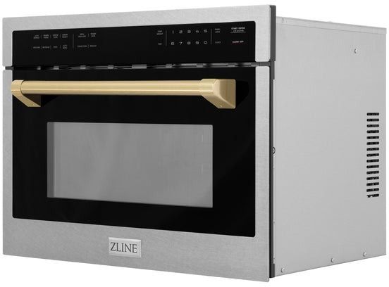 ZLINE Autograph Edition 24" 1.6 Cu. Ft. Fingerprint Resistant Satin Stainless Steel Electric Speed Oven-1