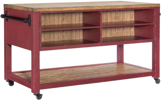 Legacy Classic Vintage Market Barnwood Oak/Spiced Apple Kitchen Island-3