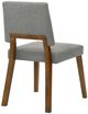 Armen Living Channell 4-Piece Charcoal/Walnut Upholstered Wood Dining Chair Set-4