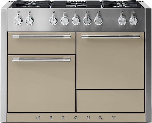 AGA™ Mercury 48" Stainless Steel Pro Style Dual Fuel Range with Fawn Door
