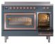 Ilve® Nostalgie II Noblesse 48'' Blue Gray Pro Style Induction Range with Copper Trim-4
