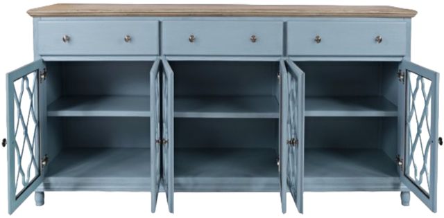 Jofran Inc. Aurora Hills Brushed Blue 6-Door Accent Chest-2