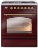 Ilve® Nostalgie II Series 30" Burgundy Pro Style Dual Fuel Range-2