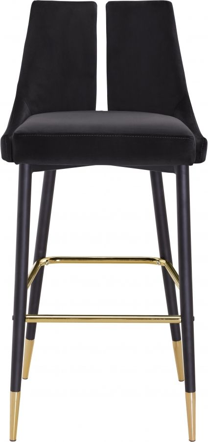 Meridian Furniture Sleek Black Velvet Bar Stool-1