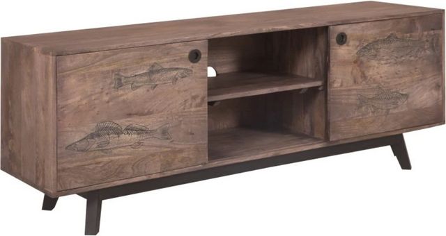 Porter International Designs Fish Gray TV Stand-0