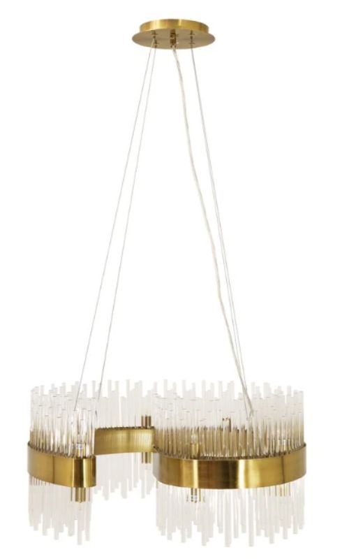 YHD Crystaline Gold 18-Light Chandelier-0