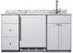 Summit® TurnKey Caldera Kitchen 63" White Kitchenette with 5 Cu. Ft. Under the Counter Refrigerator, Induction Cooktop, and Stainless Steel Sink with Faucet-0