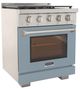 Kucht Professional KFX Series 30" Stainless Steel Pro Style Natural Gas Range with Light Blue Door and True Simmer Burners-1