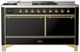 Ilve® Majestic III 60" Glossy Black Pro Style Dual Fuel Natural Gas Range with Griddle and Brass Trim-0