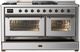 Ilve® Majestic III 60" Stainless Steel Pro Style Dual Fuel Liquid Propane Range with French Top and Burnished Trim-2