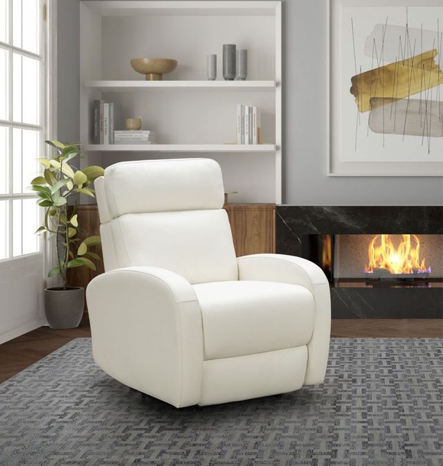 BarcaLounger® Levi Enzo Winter White Leather Power Recliner-2