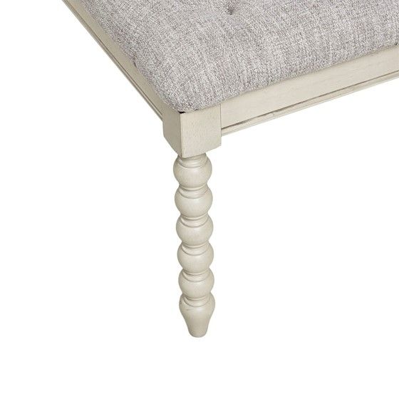 Olliix by Madison Park Signature Beckett Light Grey/Natural Tufted Accent Bench-2