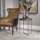 Uttermost® Taja Dark Walnut Accent Table with Brushed Brass Base-1