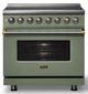 Viking® 5 Series 36" Eucalyptus Pro Style Induction Range with Brushed Brass Trim-3
