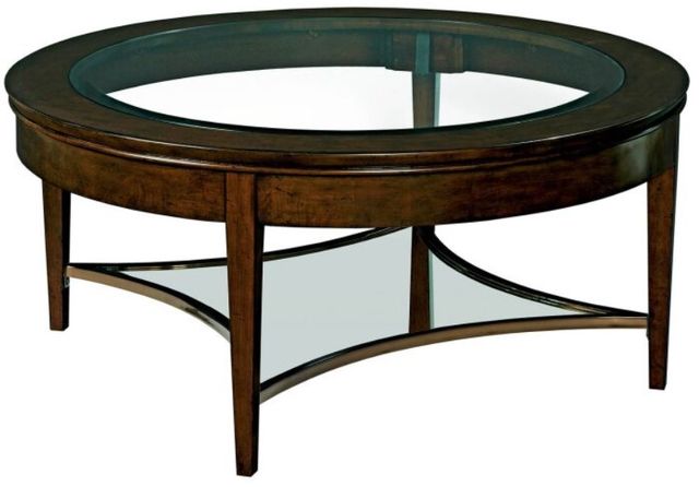Kincaid® Elise Aura Glass Top Cocktail Table with Amaretto Base-0