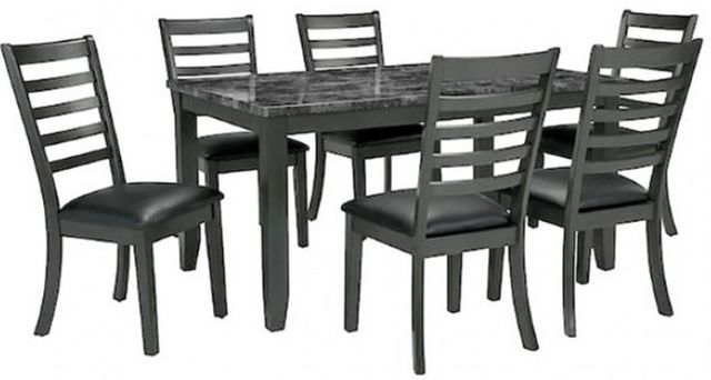 Furniture of America® Adia 7-Piece Dark Gray Dining Set-0