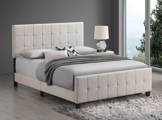 Coaster® Fairfield Beige Queen Upholstered Panel Bed-1