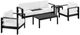 Linon Key Largo 5-Piece Black/White Aluminum/Fabric Upholstered Outdoor Conversation Set-0