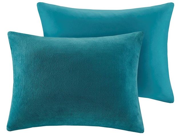 Olliix by Intelligent Design Kai Teal Twin/Twin XL Quilted Reversible Microfiber to Cozy Plush Comforter Set-2