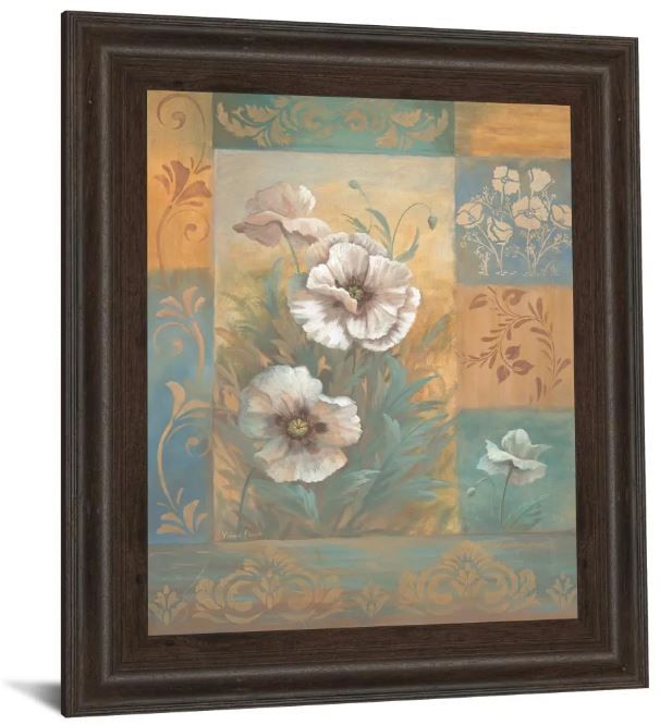 Classy Art Pam’s Poppies Il by Vivian Flasch Framed Print Wall Art-1